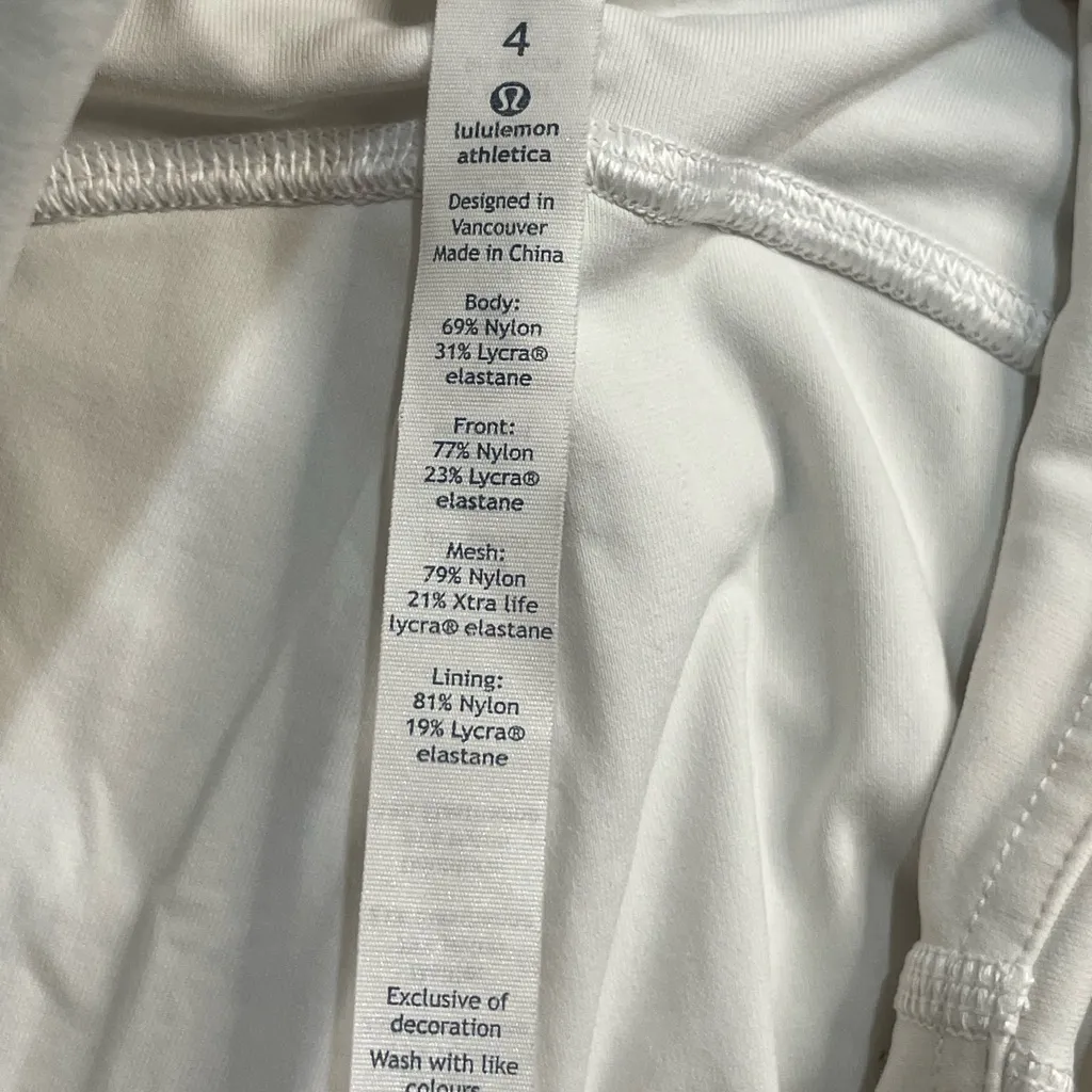 Lululemon Athletica Sweat your heart out crop 21” White Activewear - Image 5