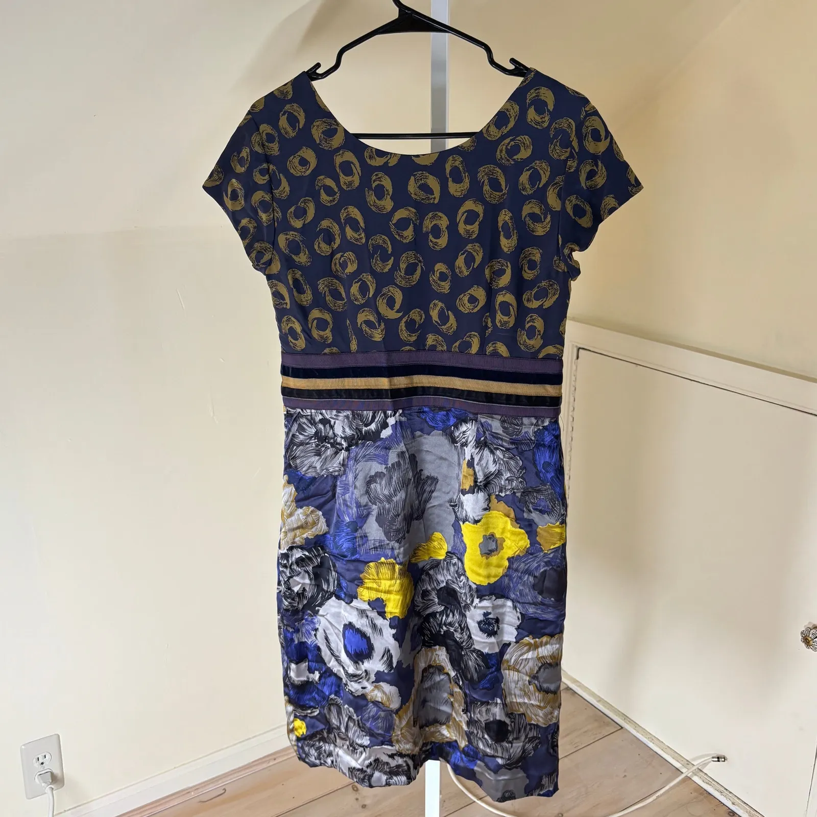 Boden Limited Edition EUC Women's Silk Georgina Dress Size 8 Blue - Image 5