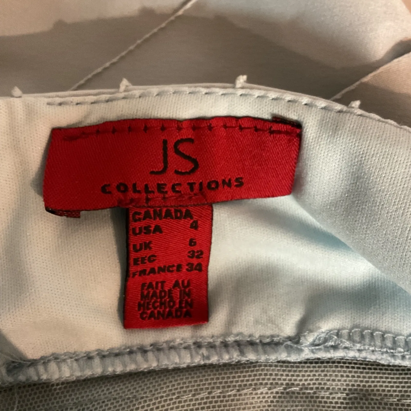 Lord & Taylor J.S. Collection Tiered Layer Halter Midi Dress Light Blue Sz 4 NWT - Image 11