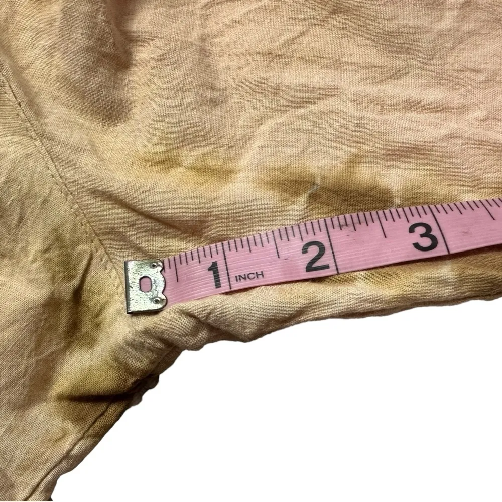 Boho Handcrafted Harlem Tie Dye Metallic Stripe Hammer Pants with pocket OSFM Tan Size M - Image 10