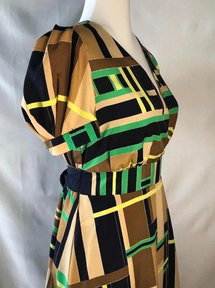 The Webster Miami at Target V-neck Midi Retro Geometric Print Dress Women's Sm - Image 3