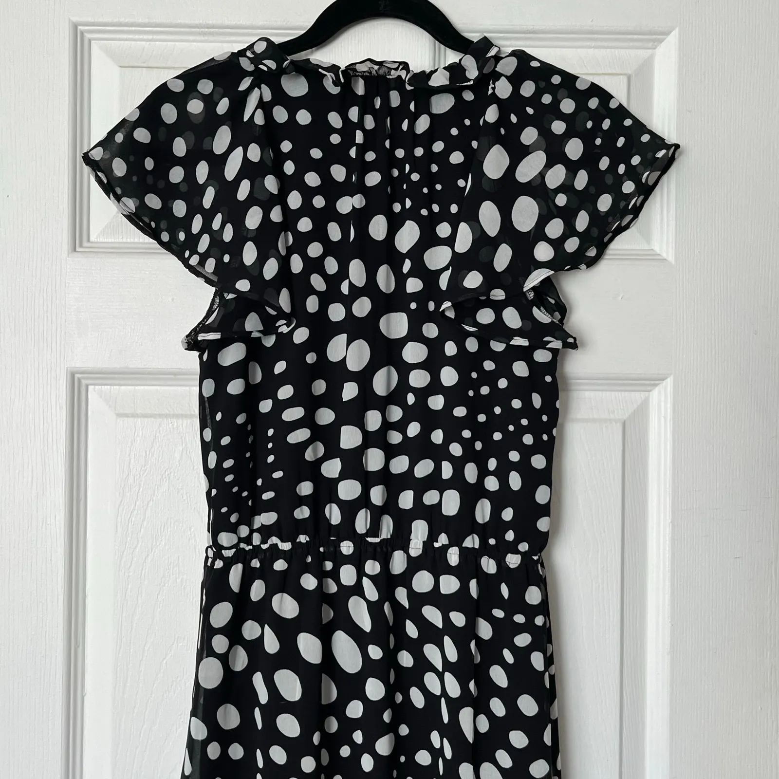 Who What Wear Polka Dot Chiffon Maxi Dress - Size S - Image 5