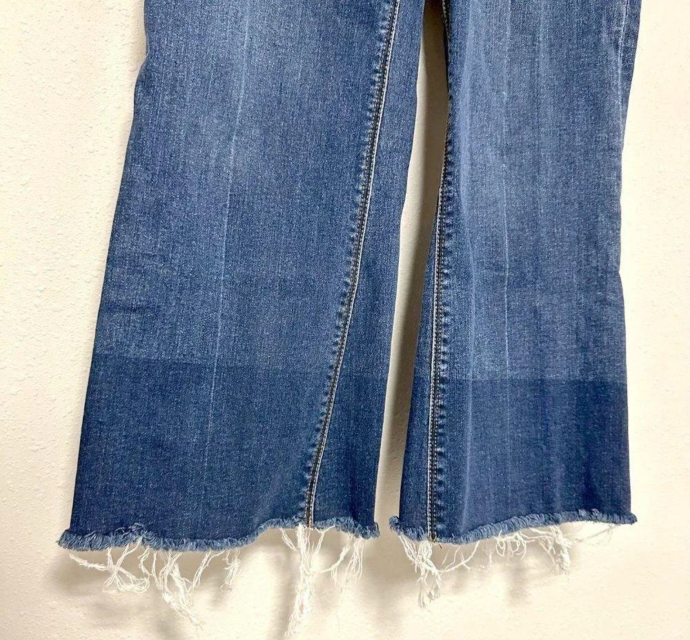 Spanx Cropped Flare Raw Hem Jeans - Image 8