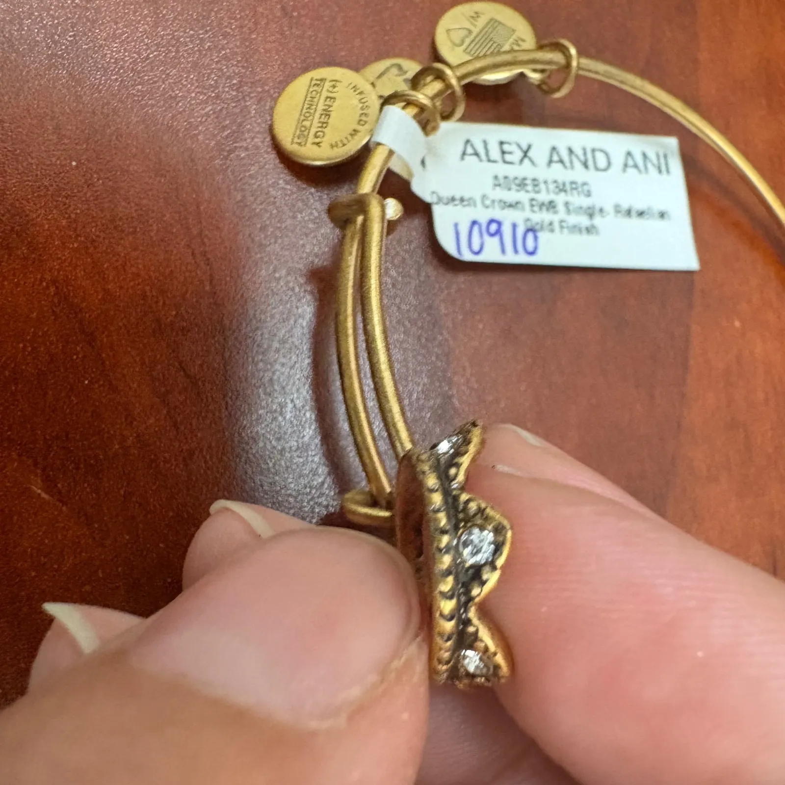 Alex‎ and Ani Queen Crown Rafaelian Gold Expandable Charm Bangle Bracelet - Image 5