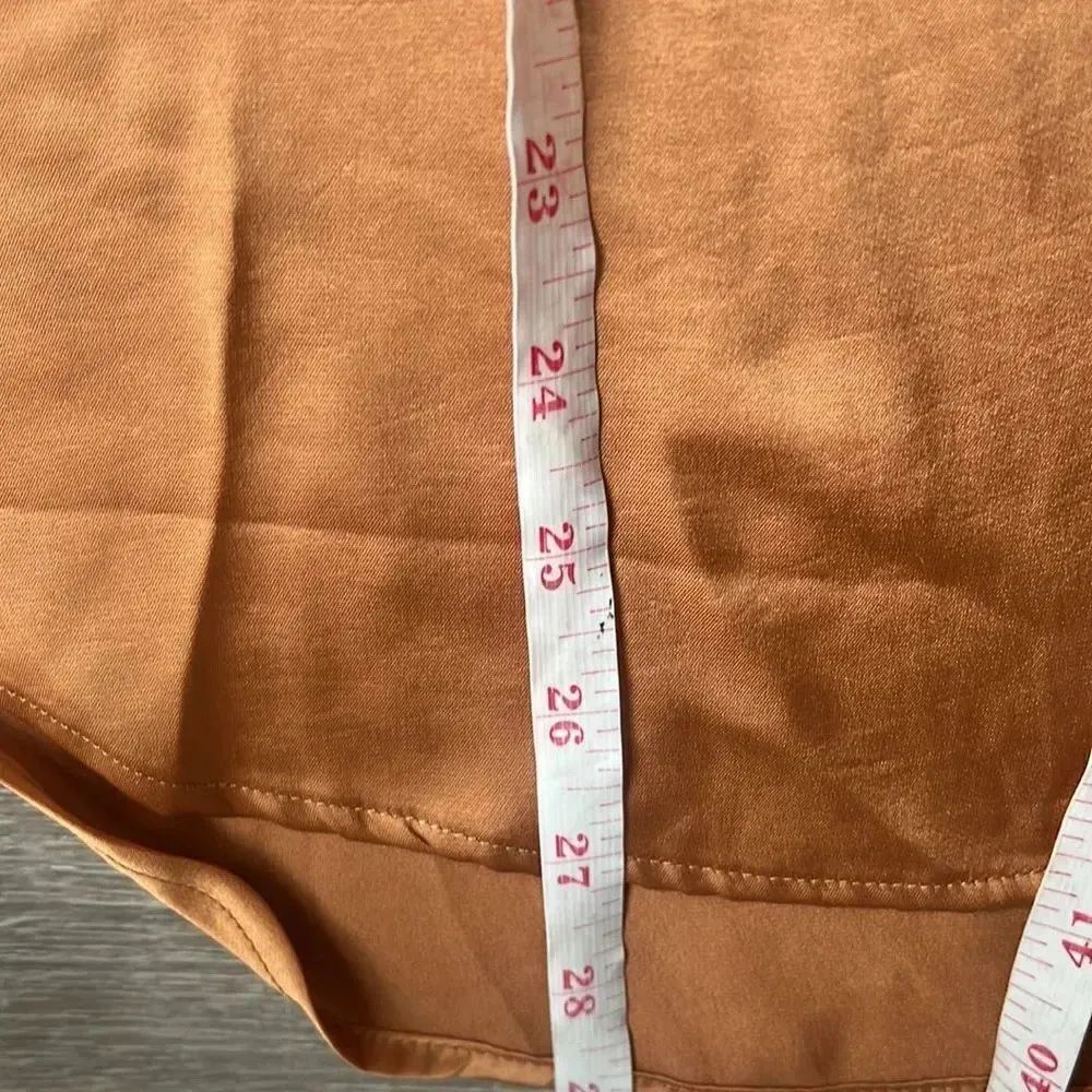 hatch maternity satin button down long sleeve shirt Orange Size undefined - Image 11