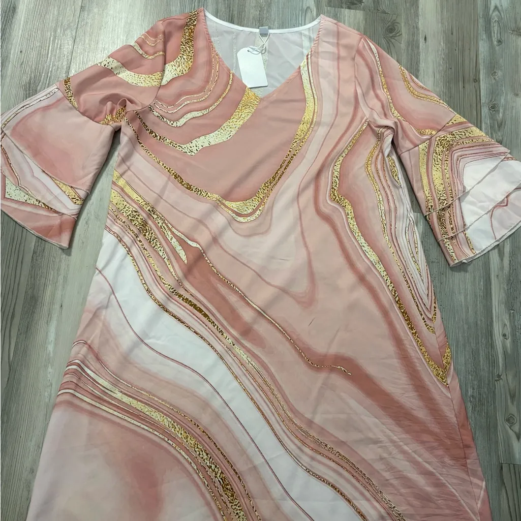 Pink Swirl Dress Size large NWT - Image 7