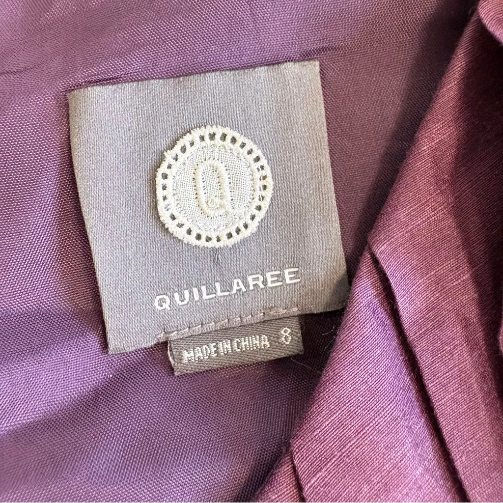 BHLDN Anthropologie Quillaree Starburst Pleated Silk Linen Dress Size 8 - Image 12