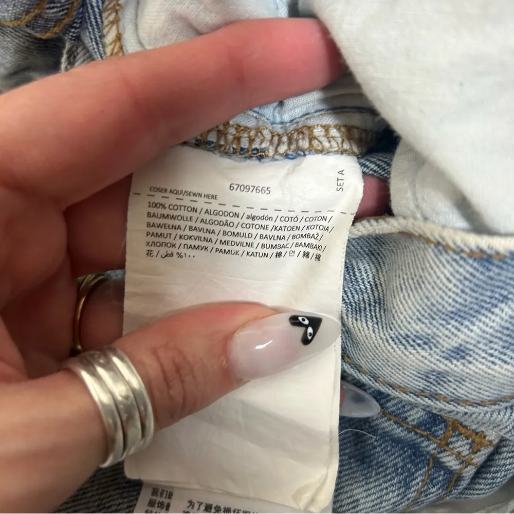 MNG | Split Back Raw Hem Denim Acid Wash Midi Skirt Size S - Image 7