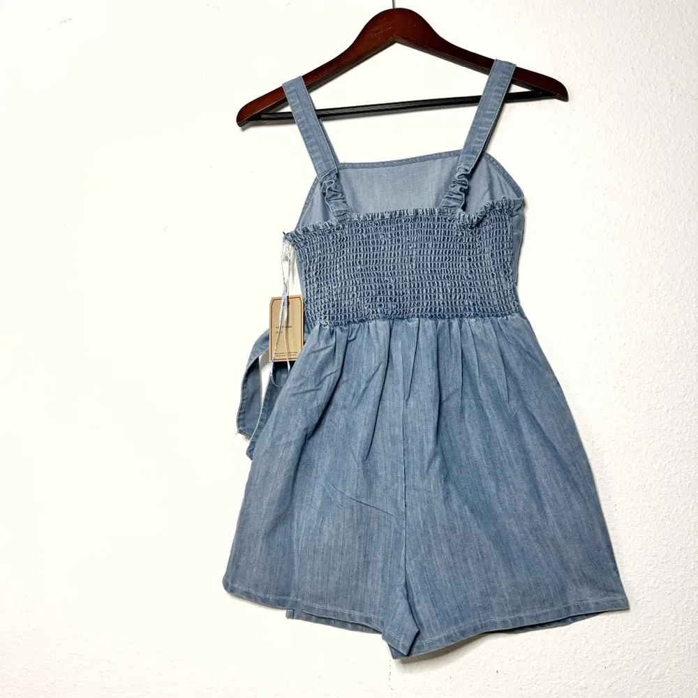 Lone Star Denim wrap skort sleeveless Romper size S NWT Blue - Image 5