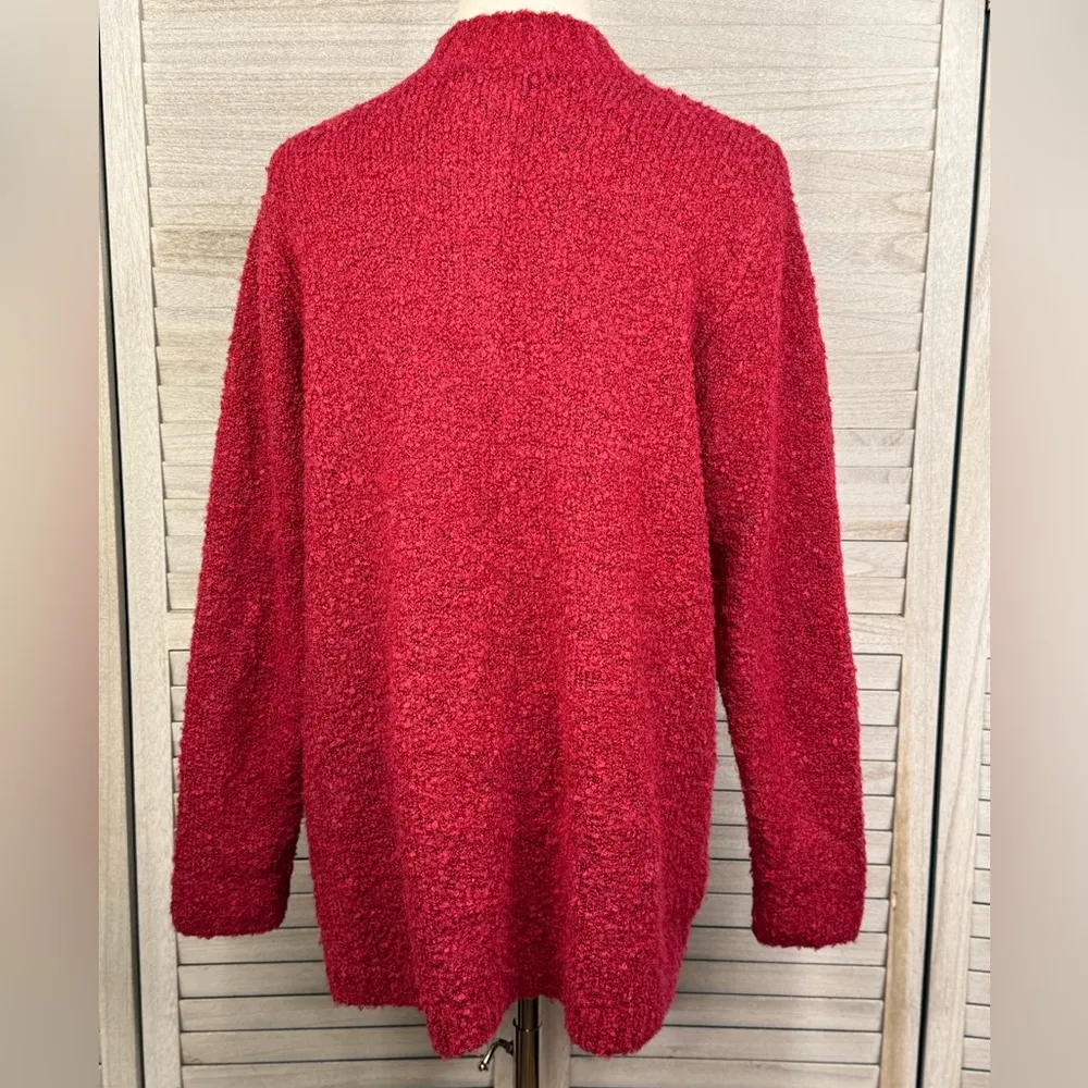 APPLESEED'S Cuddle Boucle Pullover Henley Sweater Marled Claret-XL - Image 3