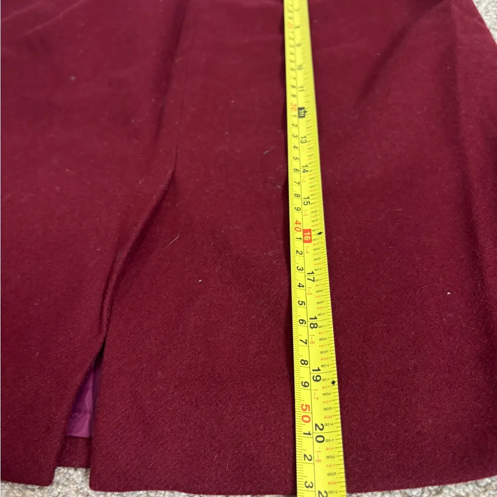 J. Crew Factory The Pencil Skirt Womens Size 2
Burgundy Double Serge Wool Blend Red - Image 8