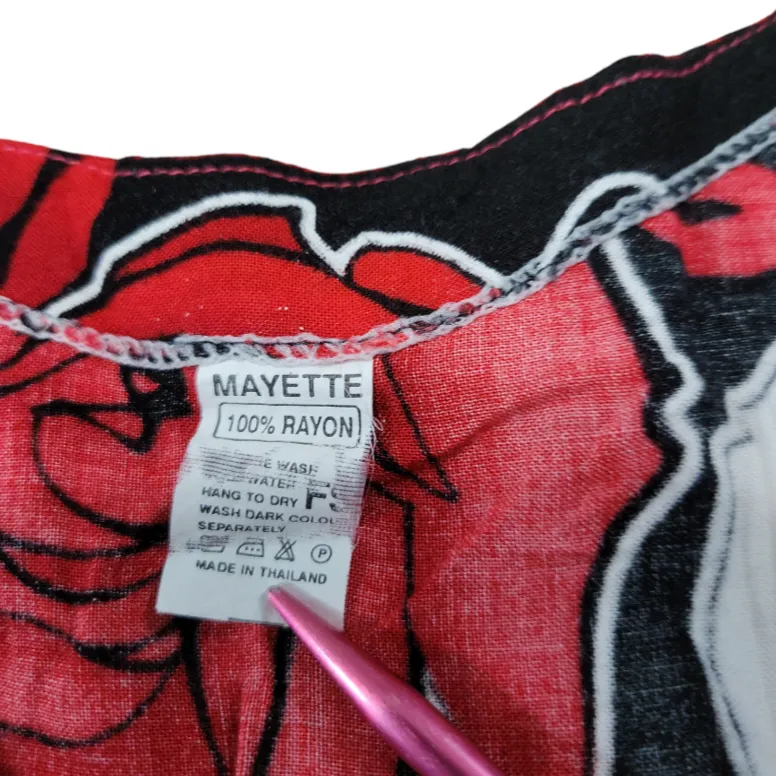 Hawaiian Style Dress Size Small SM By Mayette Women's MuuMuu Kaftan Dress Floral Vintage Dress - Image 5