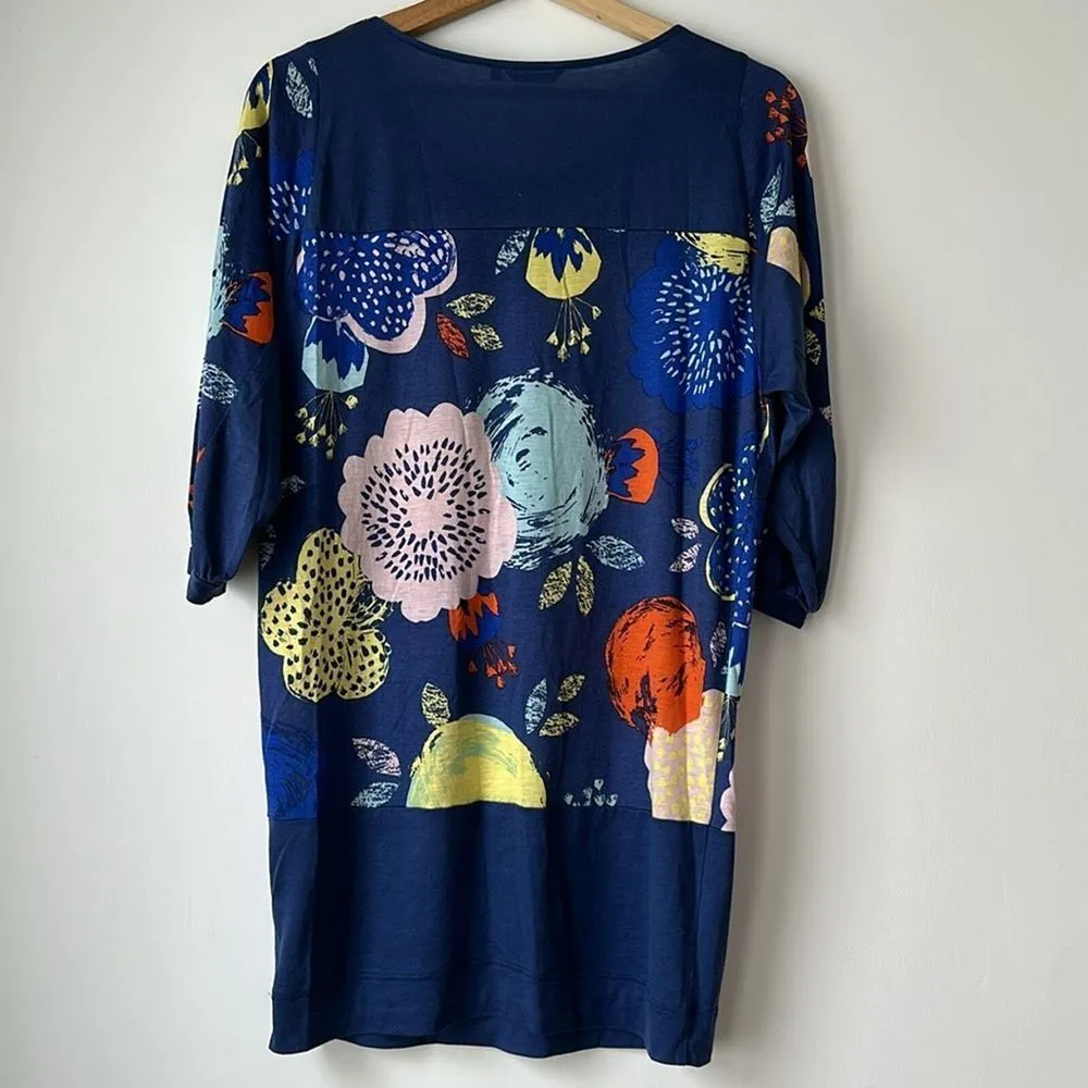 Marimekko Tricot Tunic‎ Multi Print Floral Blue Size XS - Image 4