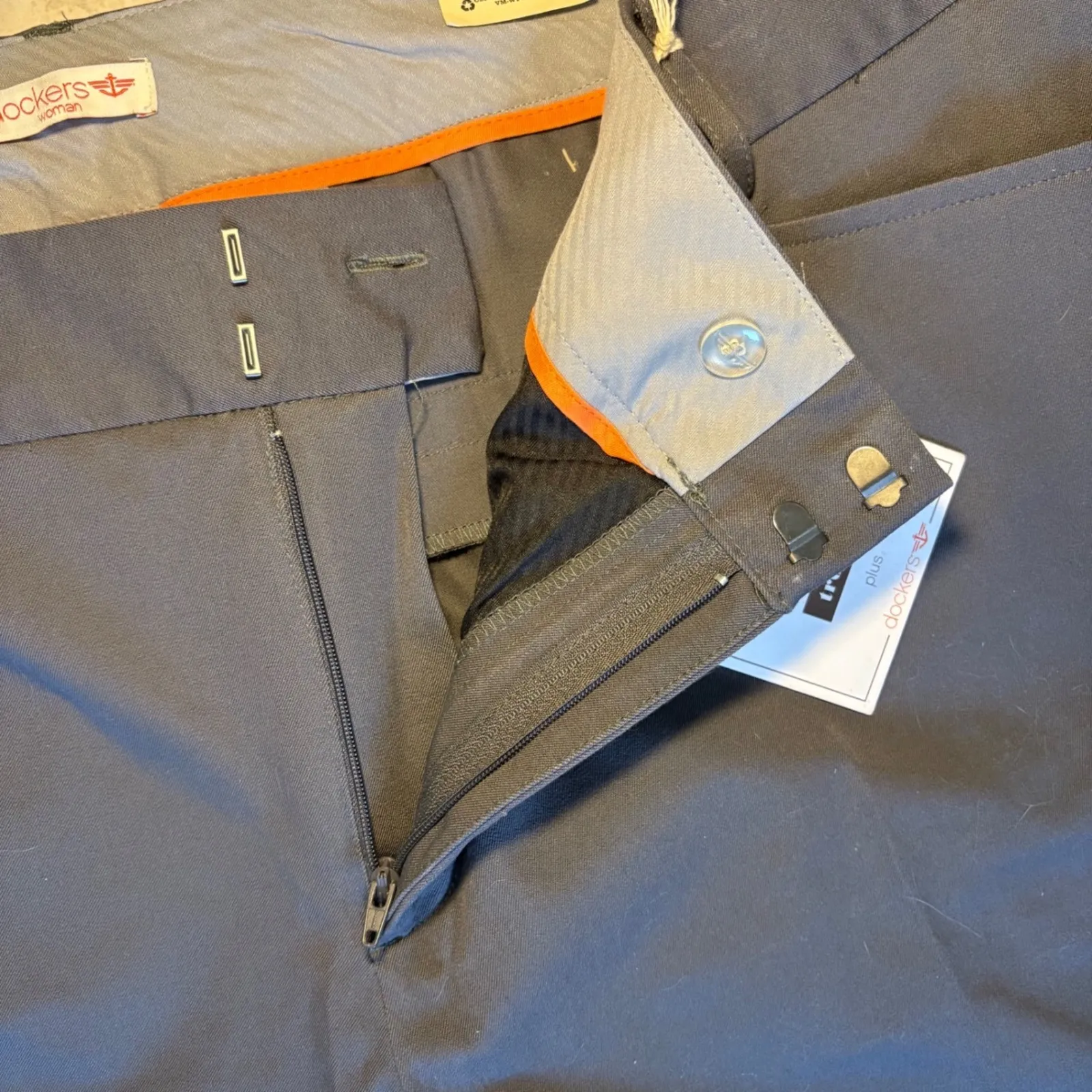 New Dockers Ultra Stretch Trousers Pants Gray Womens 20W M READ - Image 3