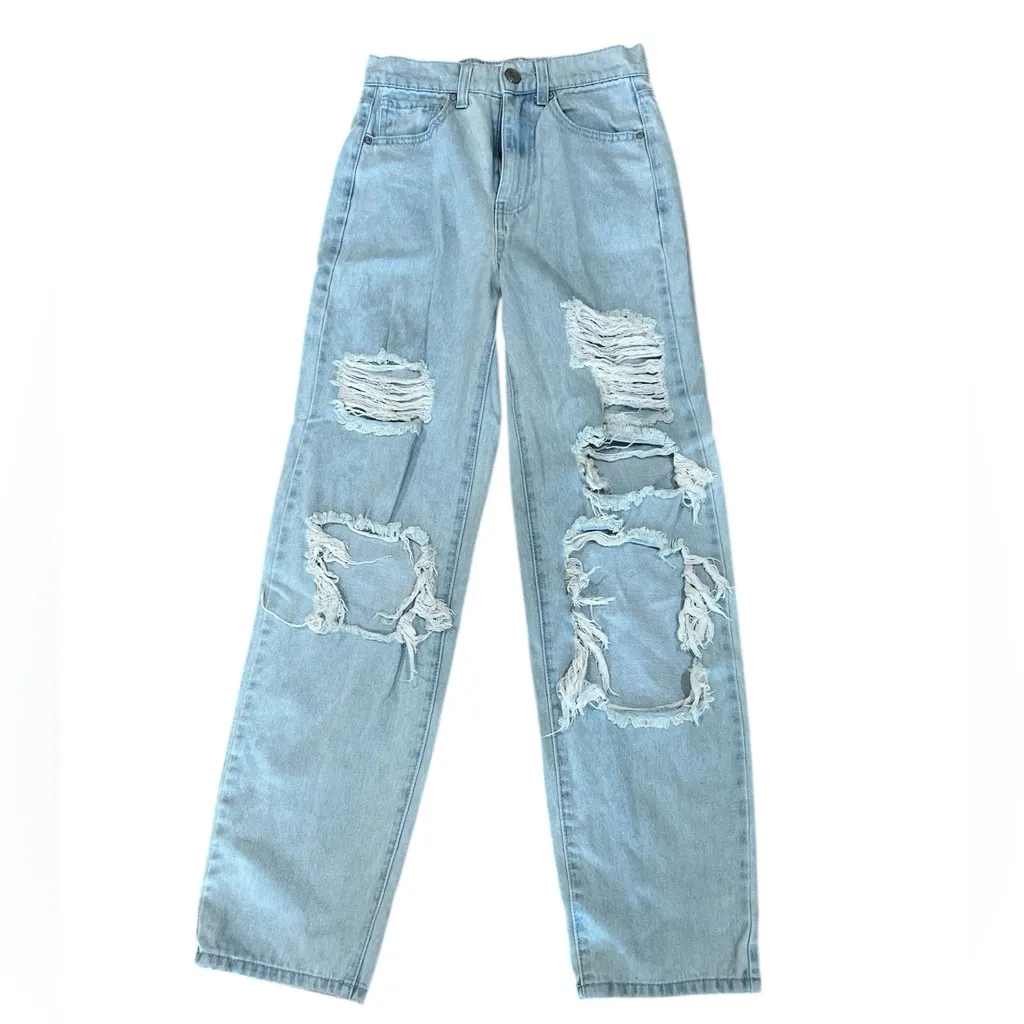 RSQ Size 25 Light Blue Distressed baggy Jeans - Image 2
