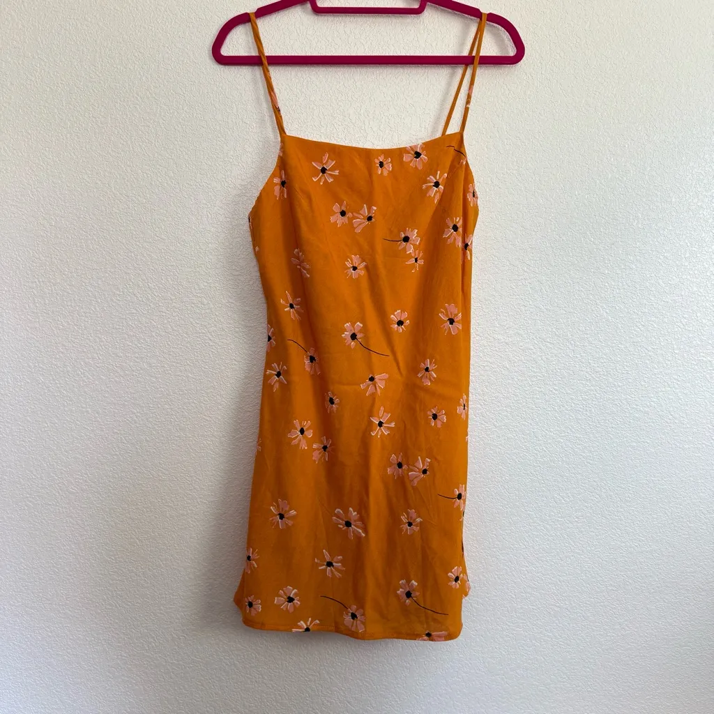 NWT Princess Polly Plaz Floral Mini Dress in Orange US 6 - Image 2