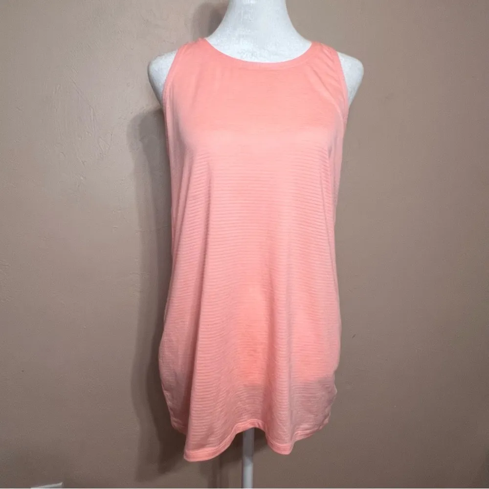 Athleta Shadow Stripe Chi Tank Racerback Gym Top Melon Shock Size Small Workout - Image 3