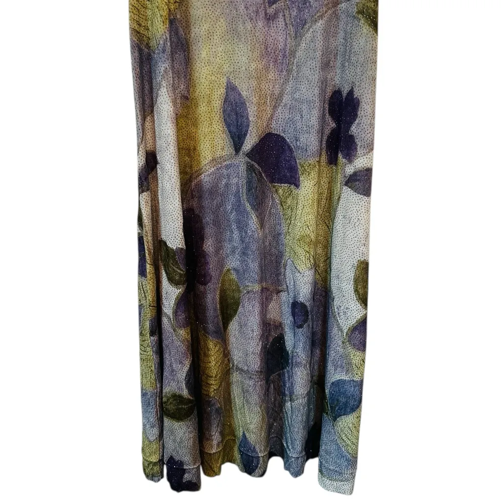 Vintage Sleeveless Maxi Dress Daisy Floral 90s Grunge Boho Fairy Size Large Purple - Image 8