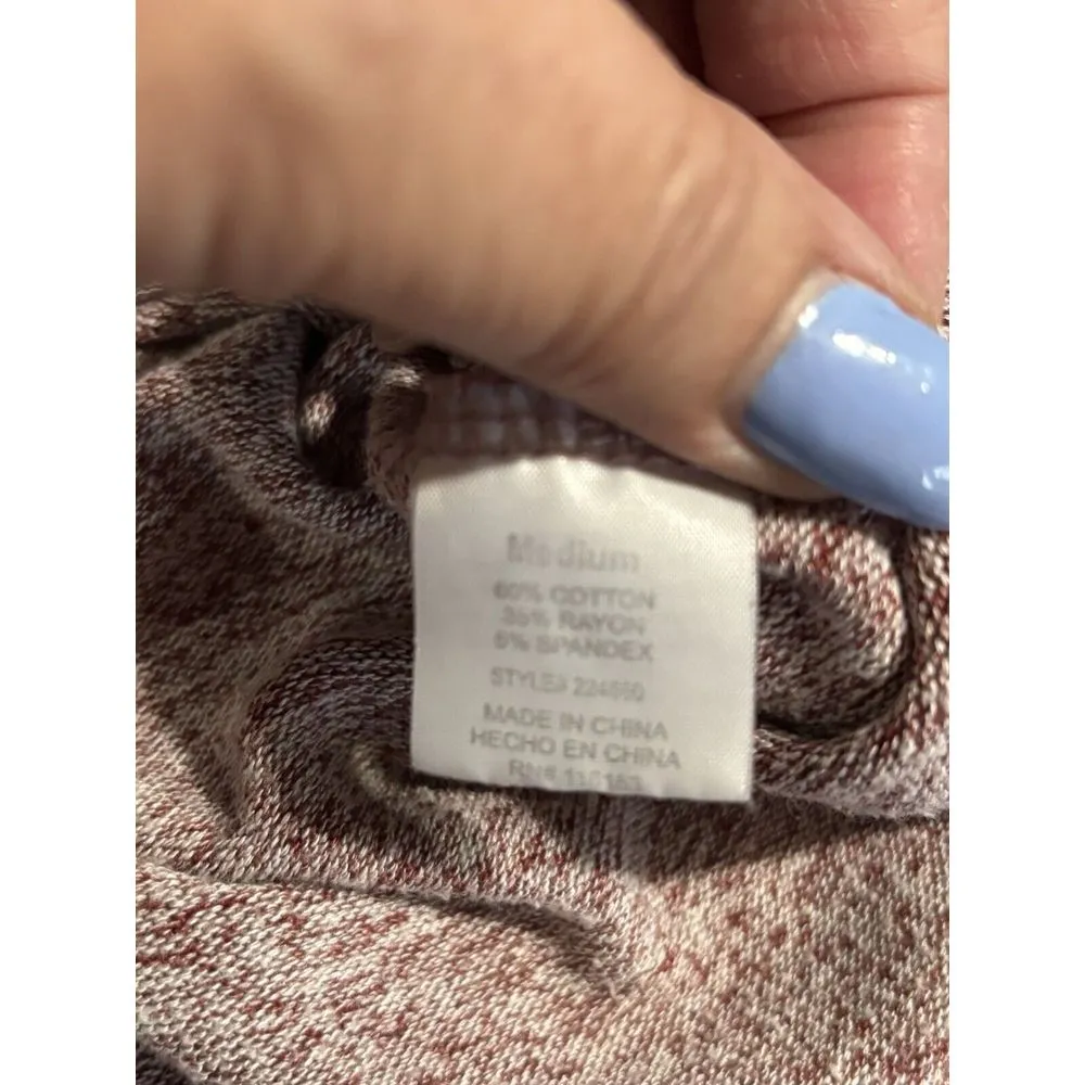 Poof Apparel Pink Sweater Scoop‎ Neck 3/4 Wide Sleeve Size Medium Tie Hem - Image 7