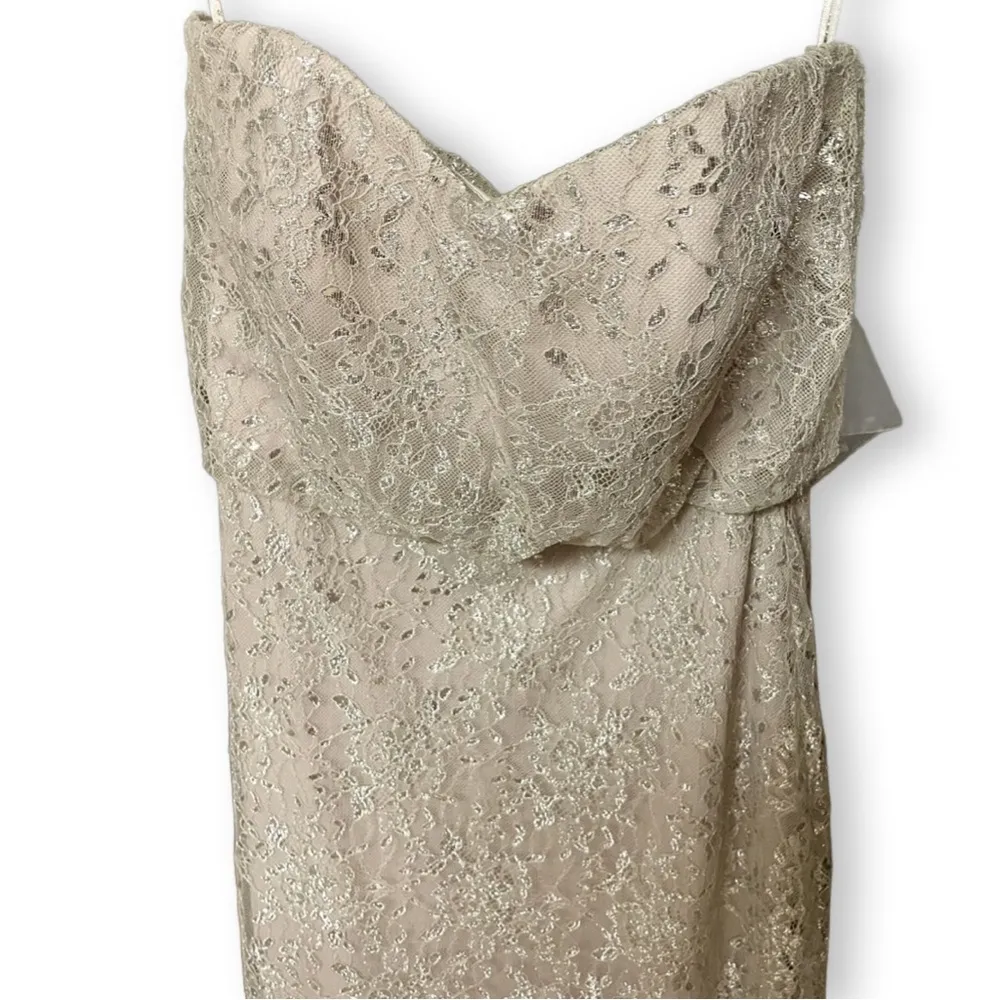 After Six - Strapless Gown in Oyster Rococo Lace - Full-Length Gown | NWT - Sz 4 - Image 5