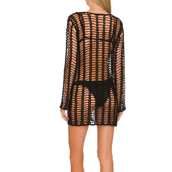 Superdown Miranda Crochet Beach CoverUp Mini Dress Women’s Sz S - Image 2