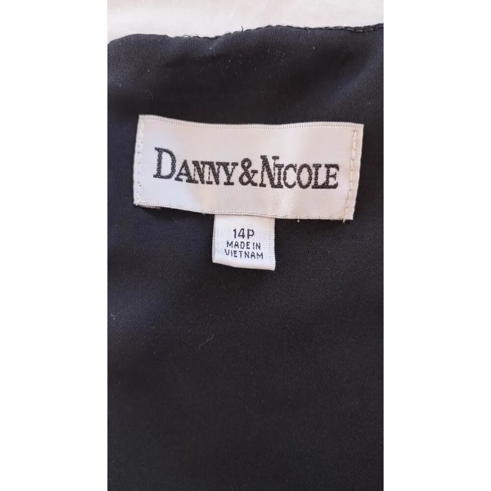 Danny & Nicole Womens Black Sheath Dress Size 14P Pleated Hem Sleeveless Classic - Image 6