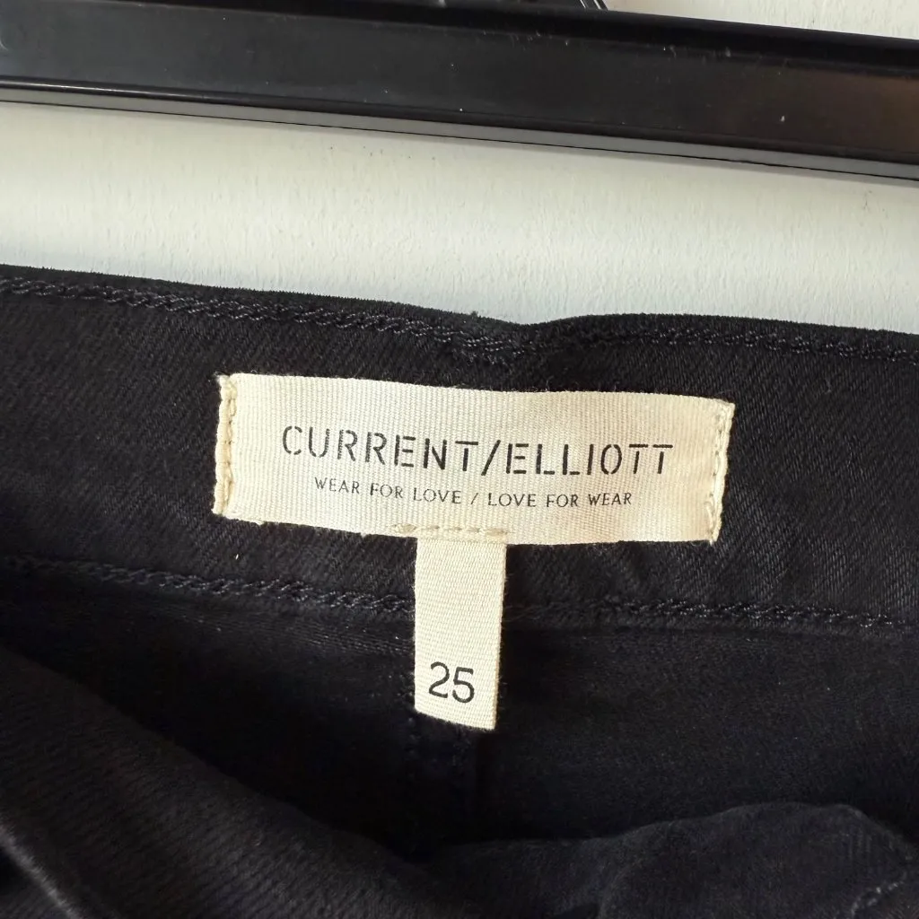 NWT‎ Current Elliot The Soulmate High Rise Slim Straight Jeans Size 25 Black - Image 3