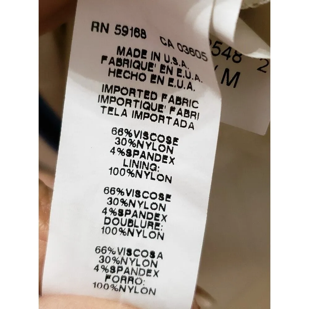 Karen Kane Womens White Blue Viscose Striped Elastic Waist Pencil Skirt S - Image 7