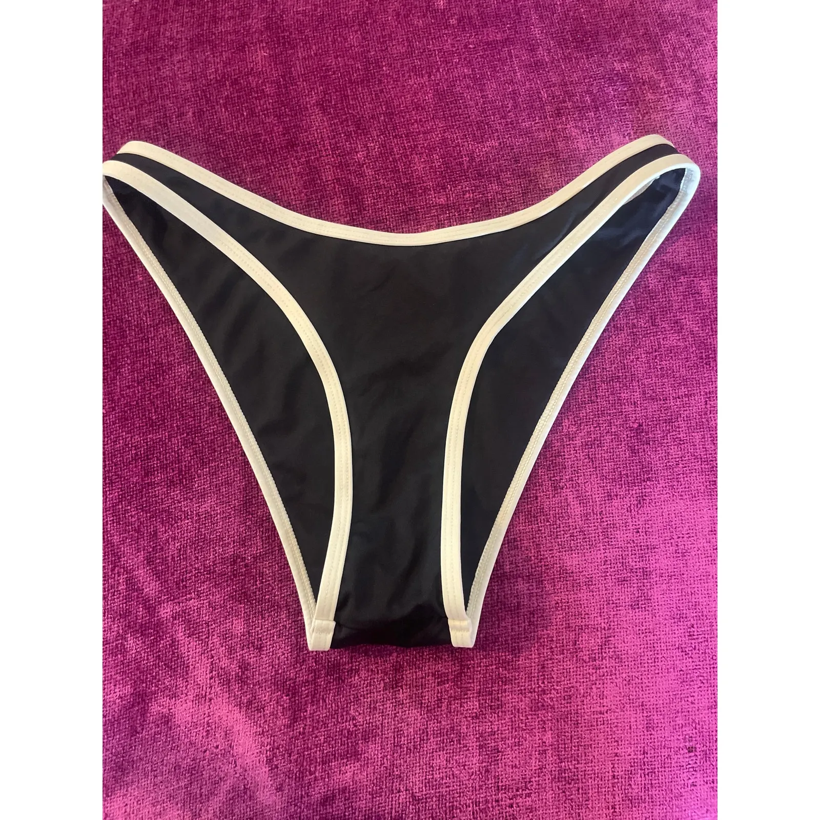 MONDAY Swimwear Somerset BOTTOMS Bikini SUSTAINABLE Size Small S Ivory Black - Image 3