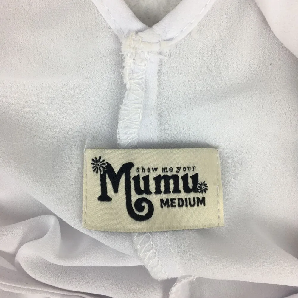 Show Me Your Mumu White Mateo Tie Crop Sleeveless Swing Top M - Image 7