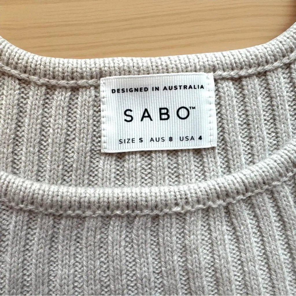 SABO Ribbed Knit Crop Tank Top – Size S (AUS 8 / USA 4) - Image 3