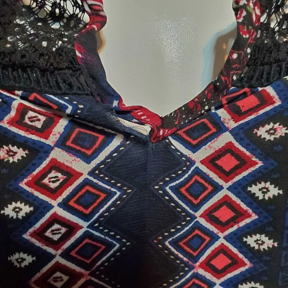 Rewind  Patterned Top with Lace (S) - Image 6