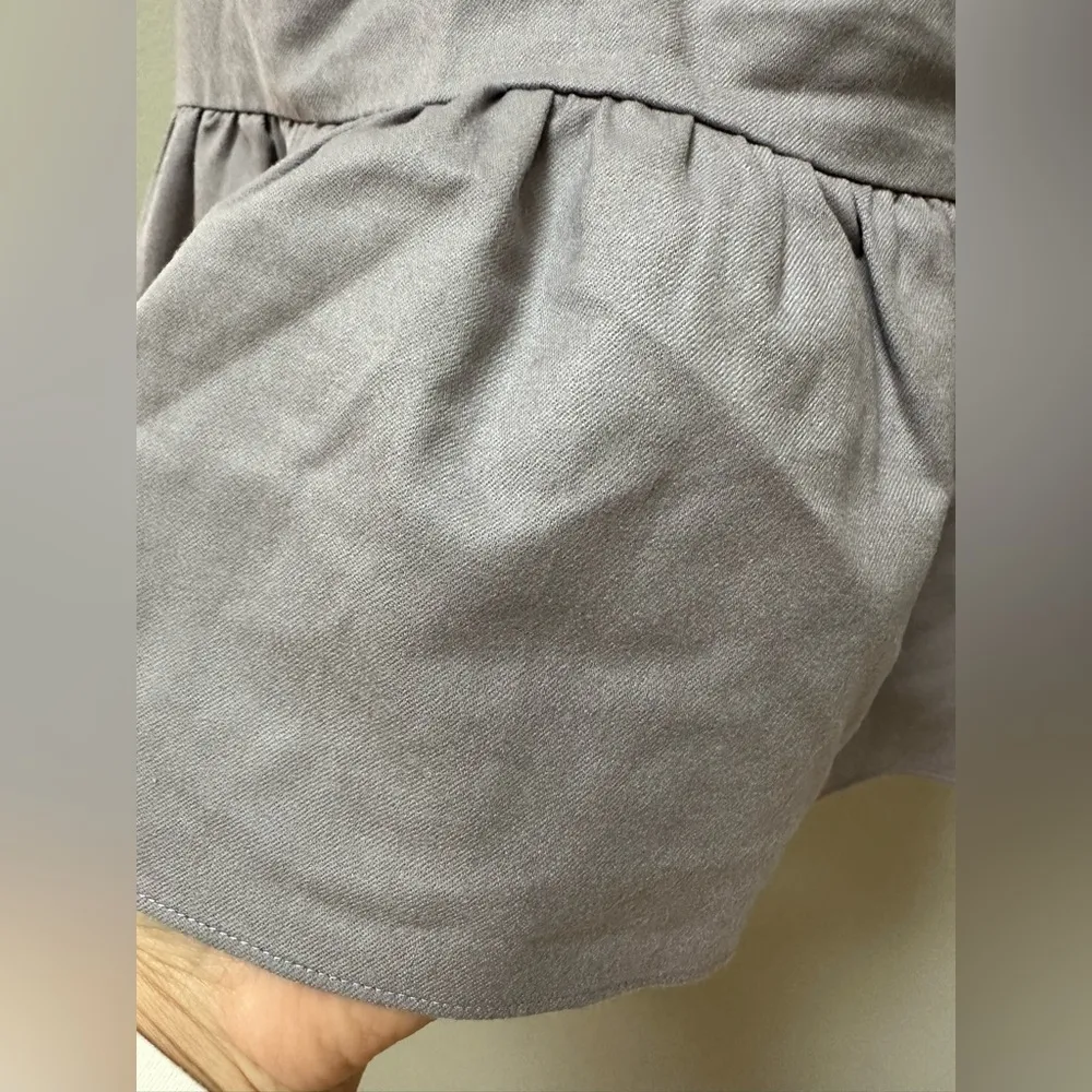 Collection J Crew Dusty Purple Ruffle Sleeveless Wool Top Sz 8 Tie Back Closure - Image 2