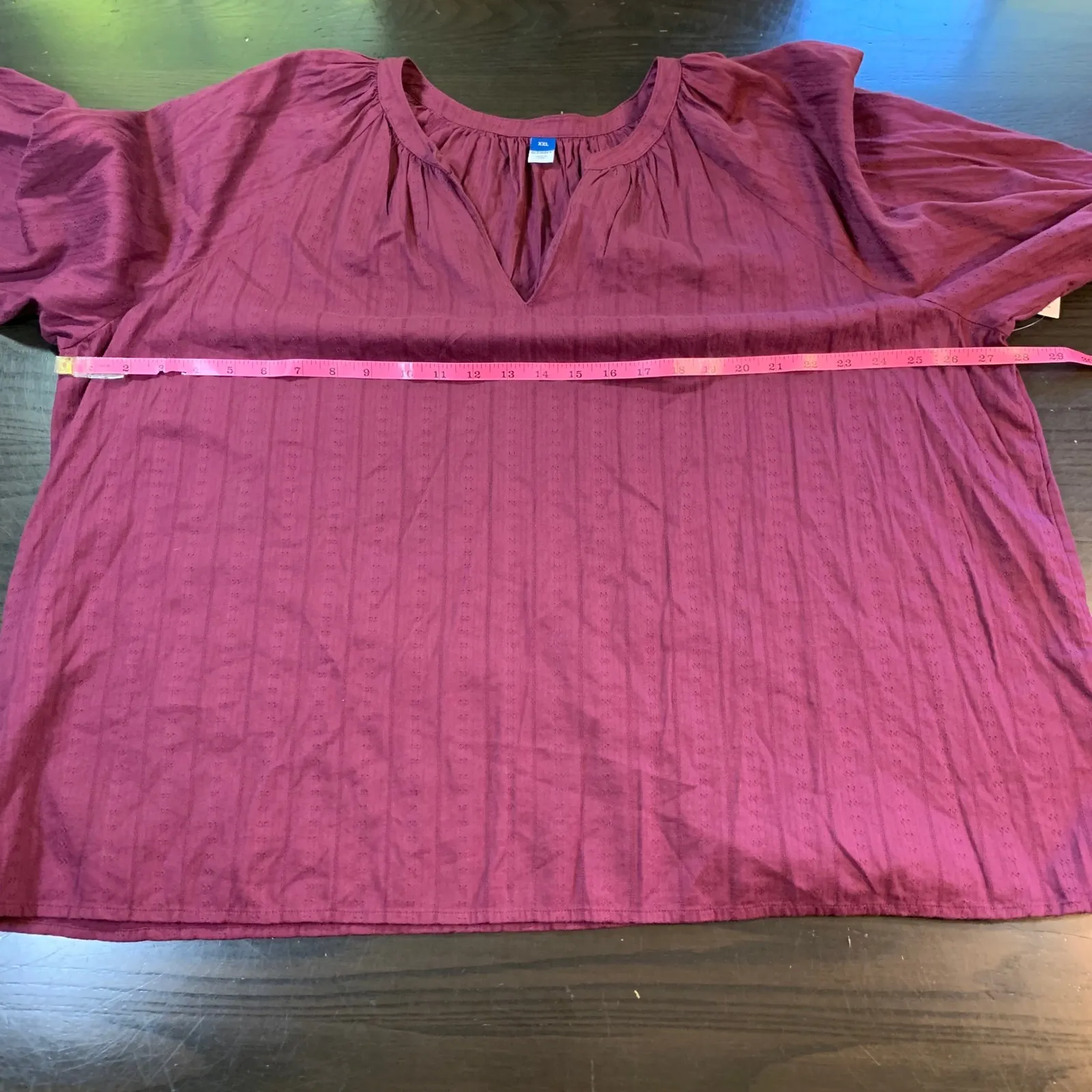 Boho Cottagecore‎ Tunic Top XXL NWT Old Navy Dark Mauve Flowy Romantic Textured - Image 8