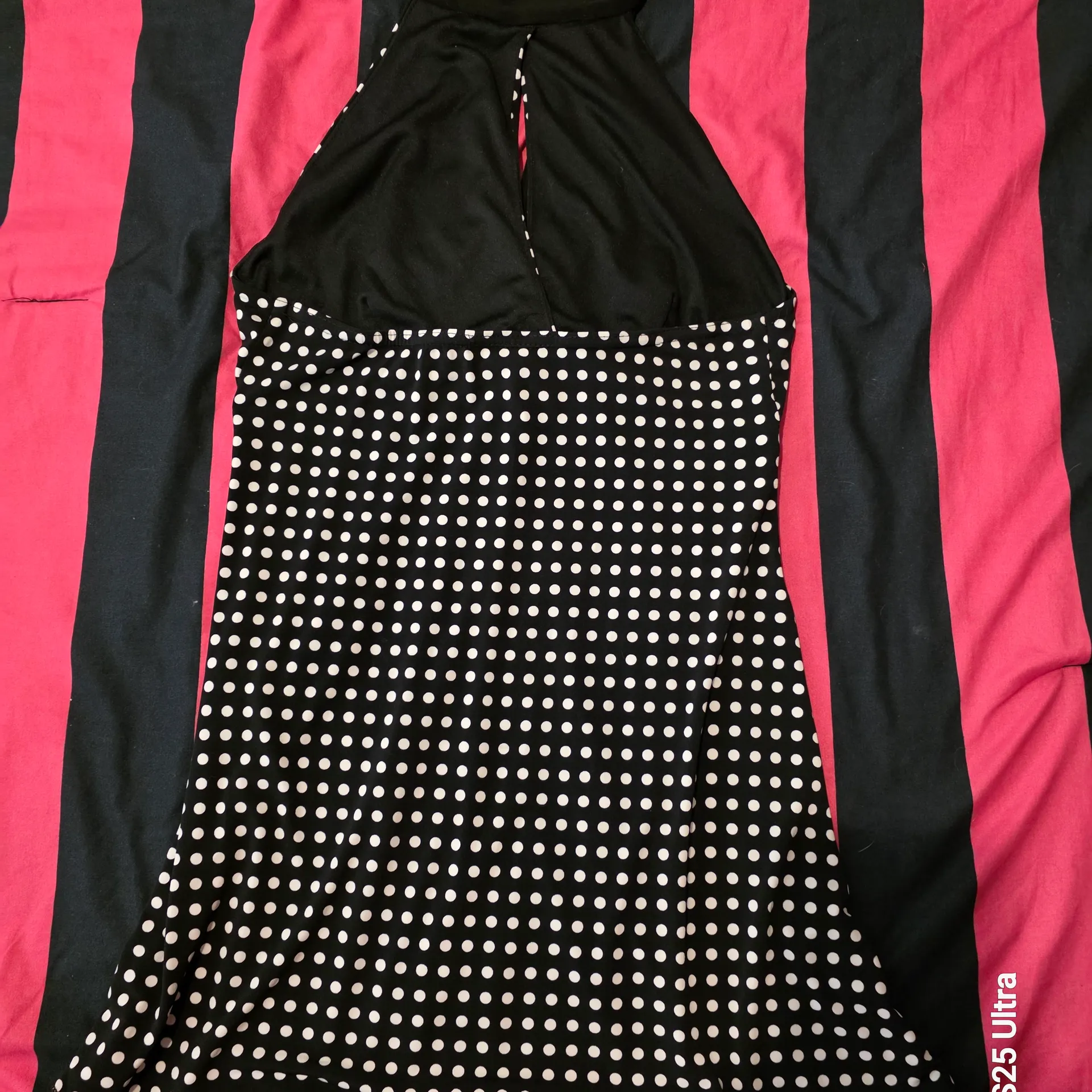 Source Unknown Black and White Polka Dot Halter Top - Image 3