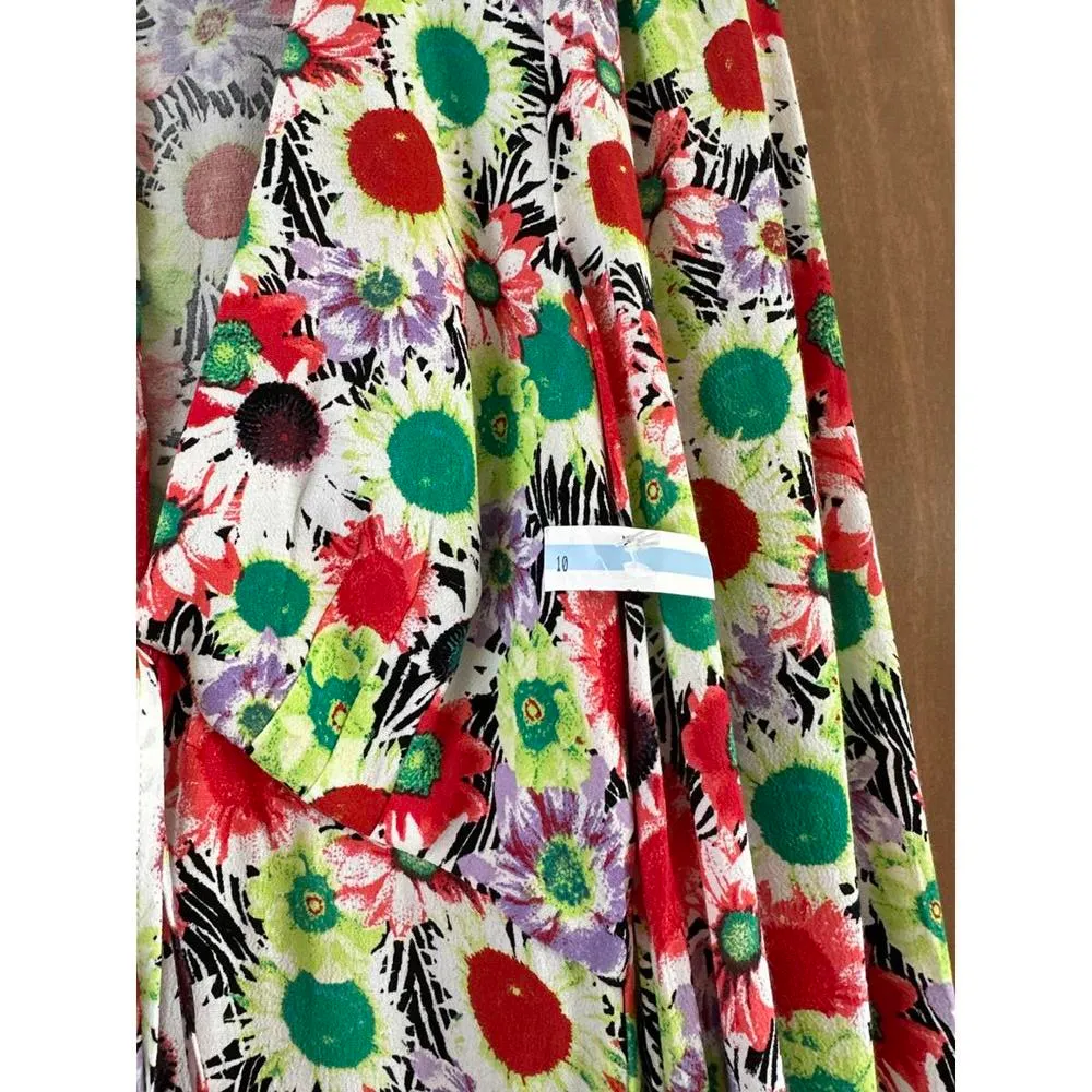 NWT AFRM Caprice Long Sleeve Mini Dress in Summer Daisy Bouquet Women’s size XS​ Red - Image 7