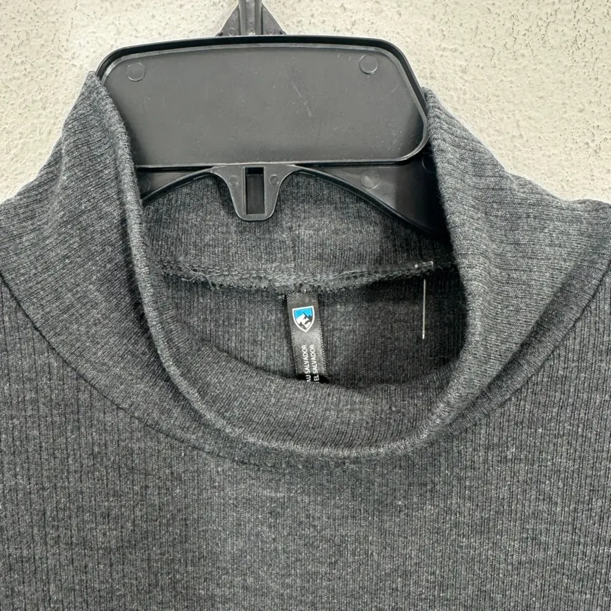 Kuhl Women's Gray Ribbed Long Sleeve‎ Mockneck Top Knit Shirt Hiking Outdoors - Image 2