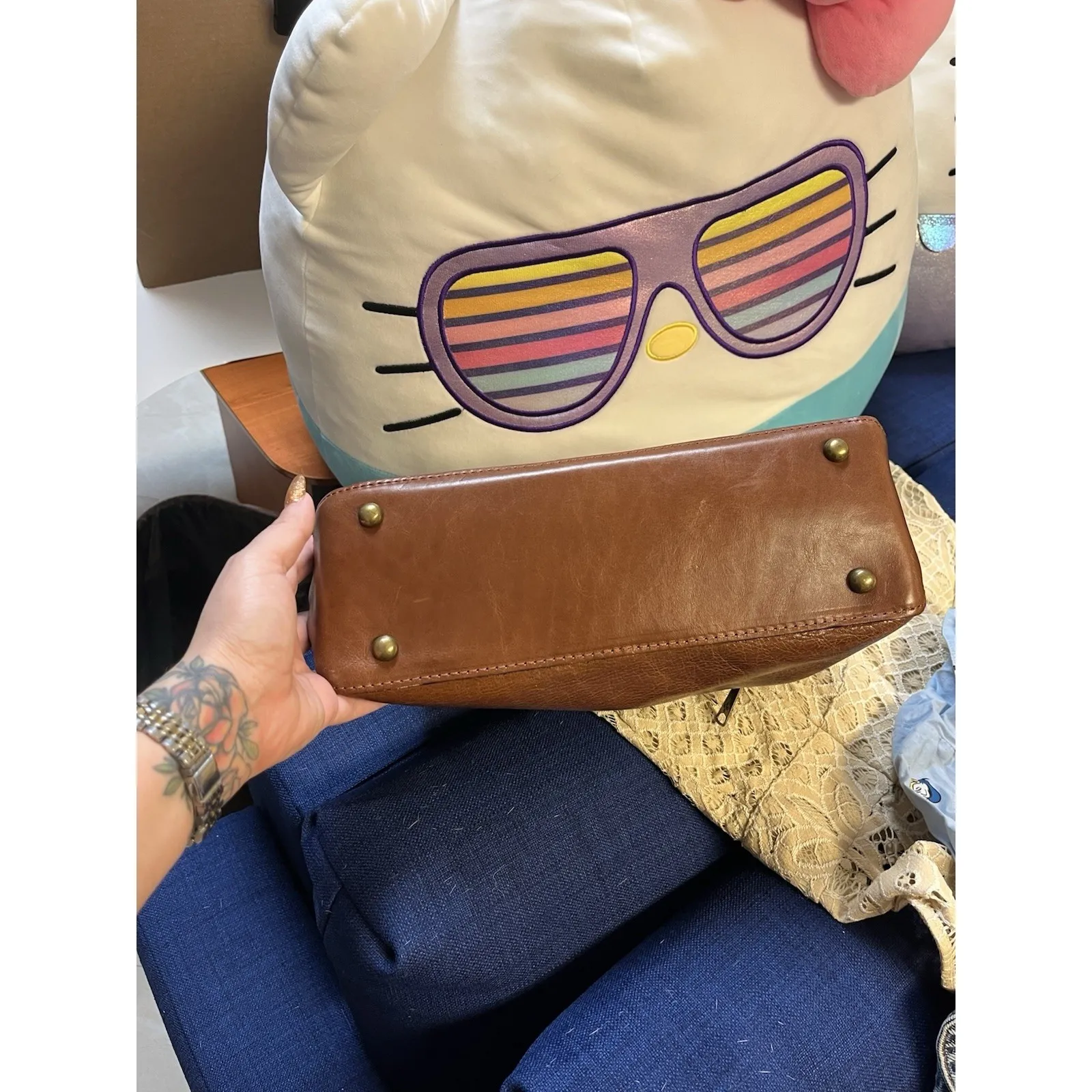 Patricia Nash Heritage Angela Double-Compartment Leather Satchel Handbag - Image 7