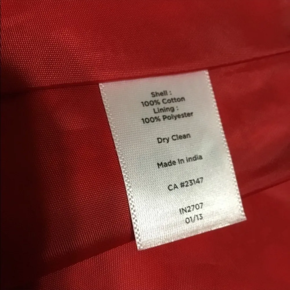 Talbots Red & White Criss Cross Lattice Type Print Cotton Pencil Skirt 10 - Image 7