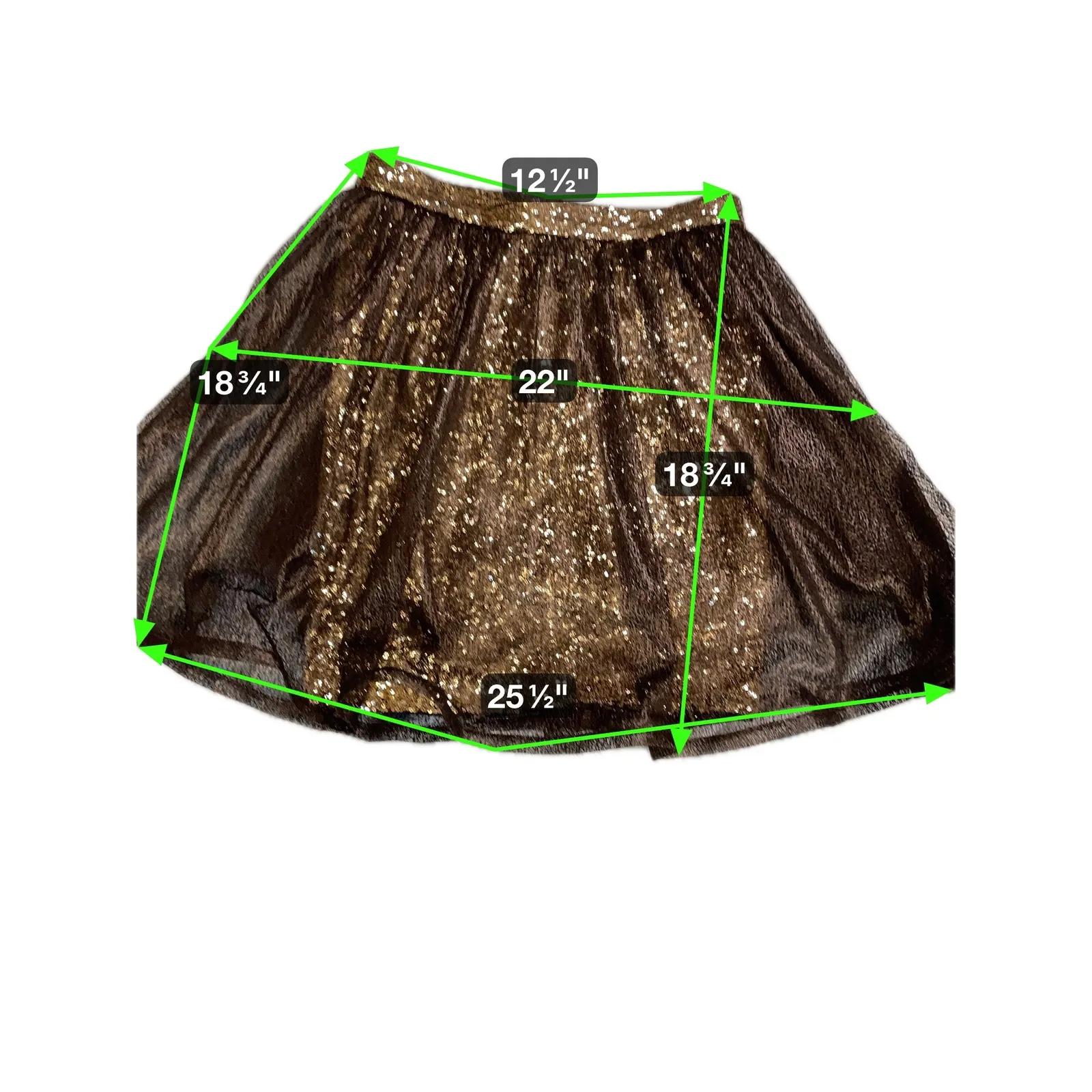 Alice + Olivia Sequin Tulle Skirt Gold Black Sparkle Party Mini Size S - Image 2