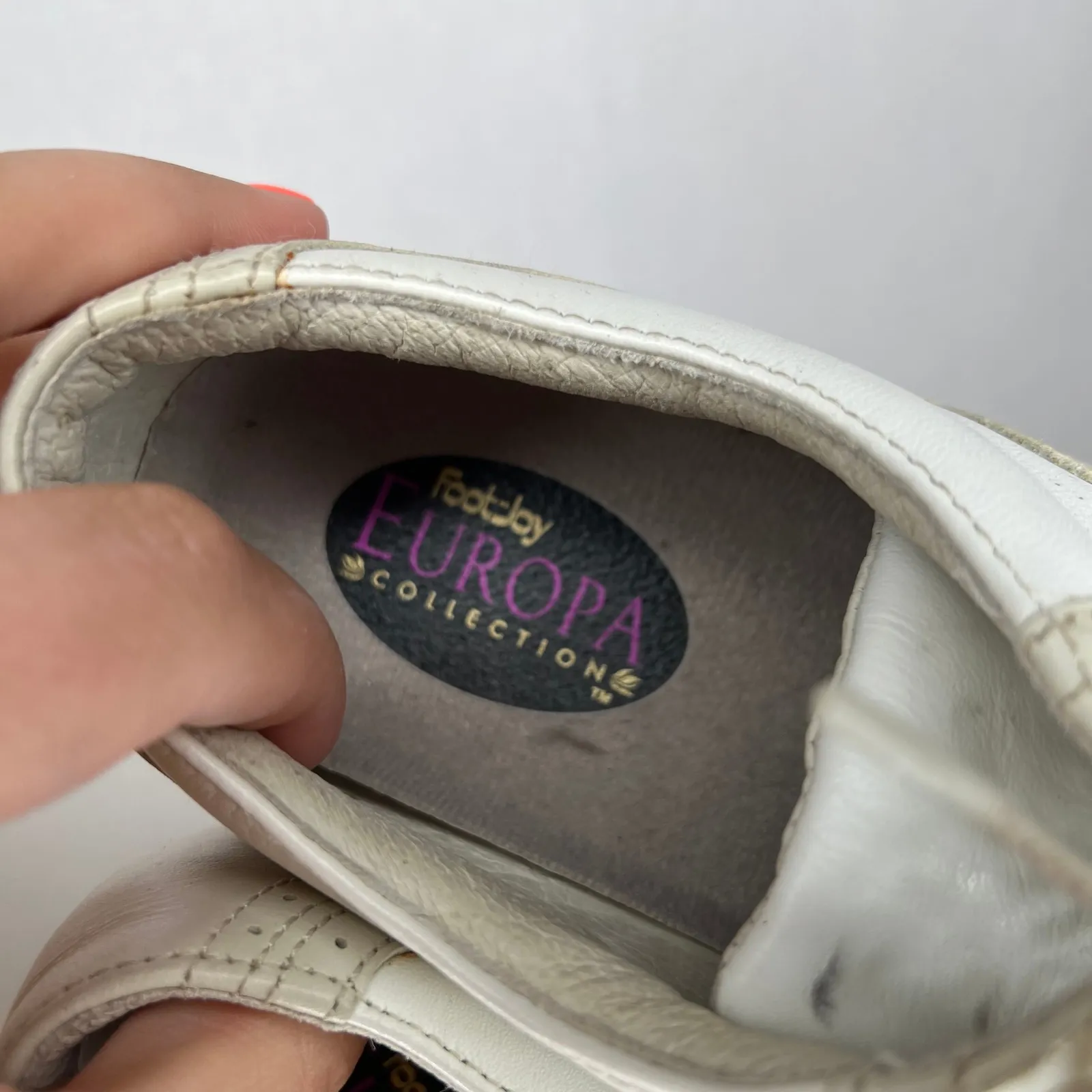 FootJoy Europa Collection Golf Shoes Womens 7M White‎ Leather Lace Up - Image 6