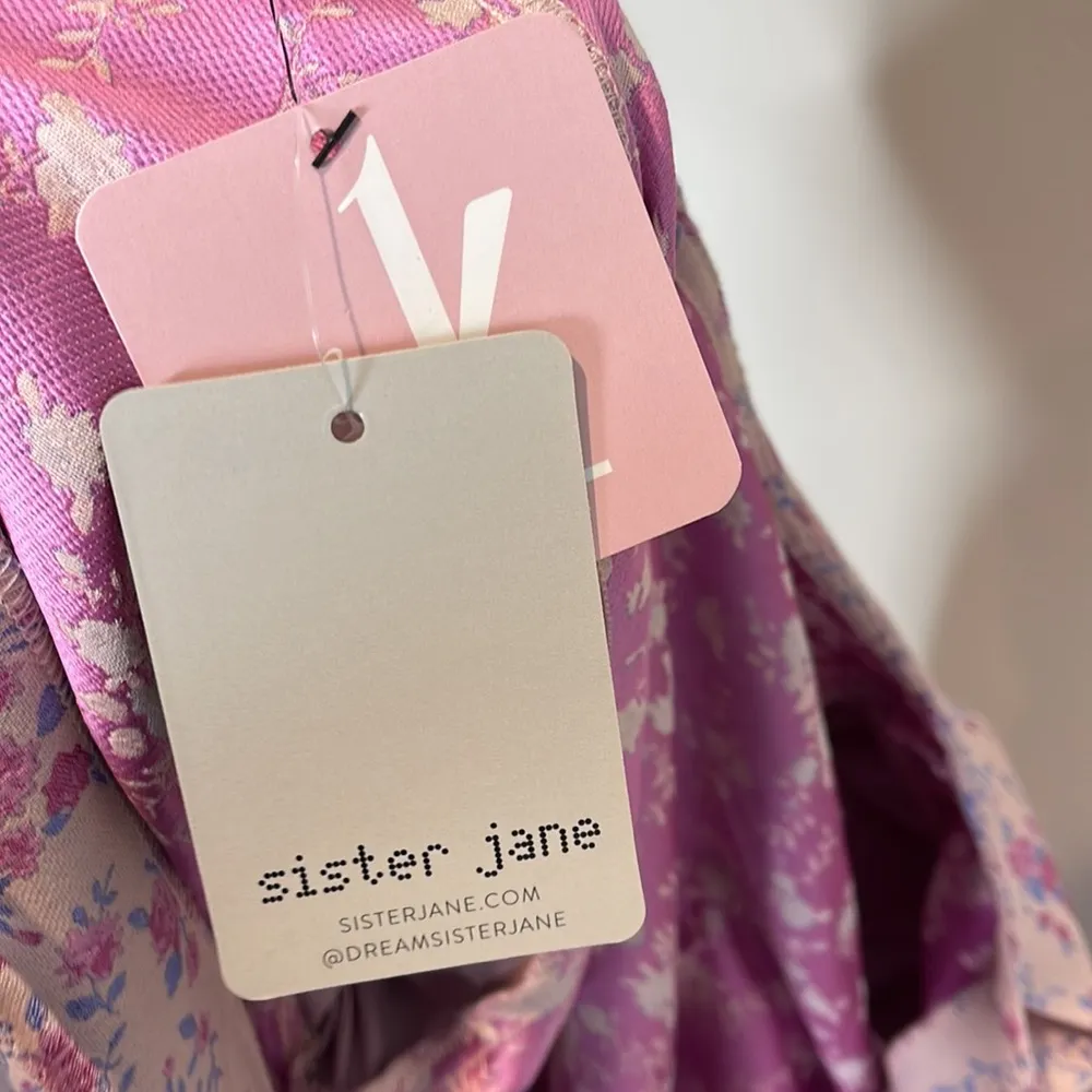 NWT Sister Jane Farm Flower Mini Dress Floral Puff Sleeve Open Back Small‎ - Image 12