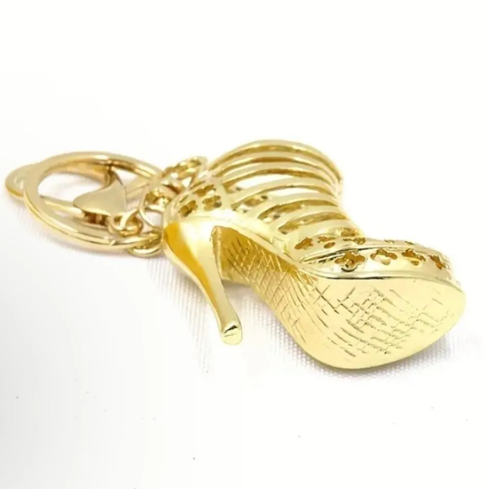 Rhinestone Stiletto Bag Charm Key Ring Red - Image 2