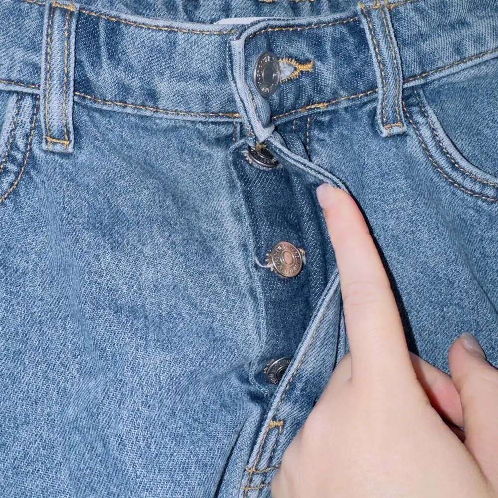 Forever 21 Premium Denim high waisted light wash button fly cut off jean shorts - Image 3