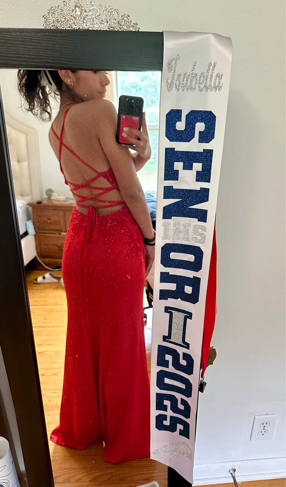 Red Satin JJ's House Prom Dress - Image 2