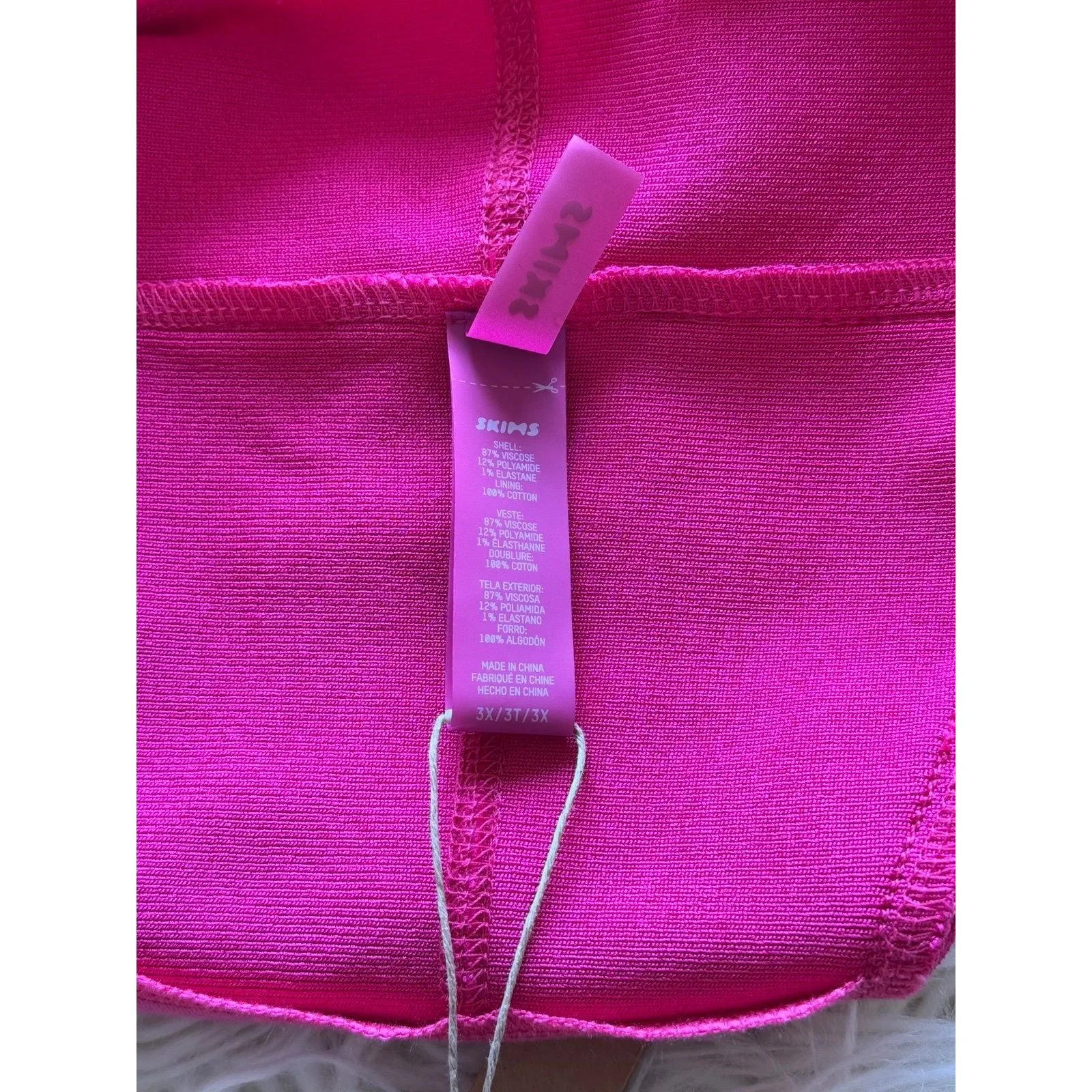 Skims Swim Knit Strappy Bikini Bottom Magenta Size 3X - Image 10