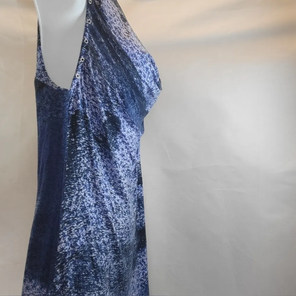 Edin sleeveless two toned draped cowl neck slip midi dress size small Blue - Image 3