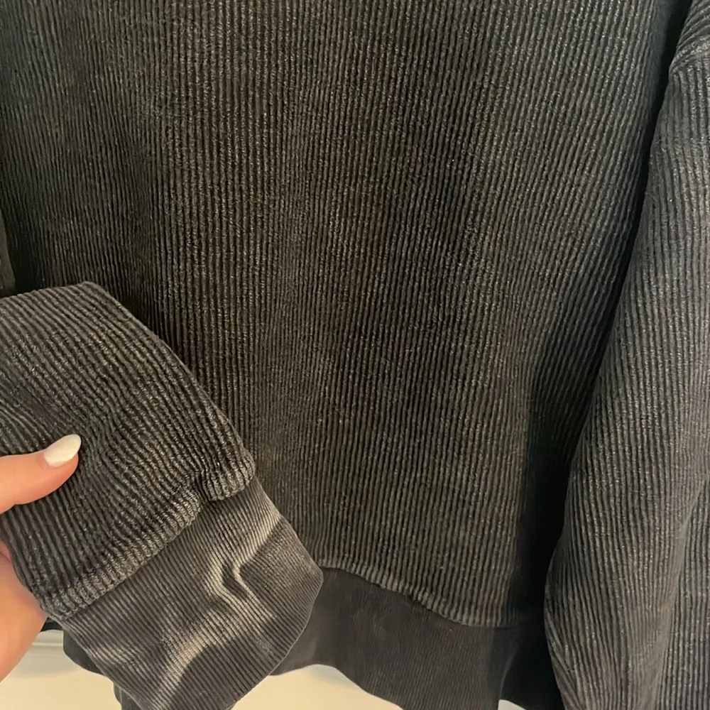 Women's Ribbed Crewneck, Black Size M - Image 2