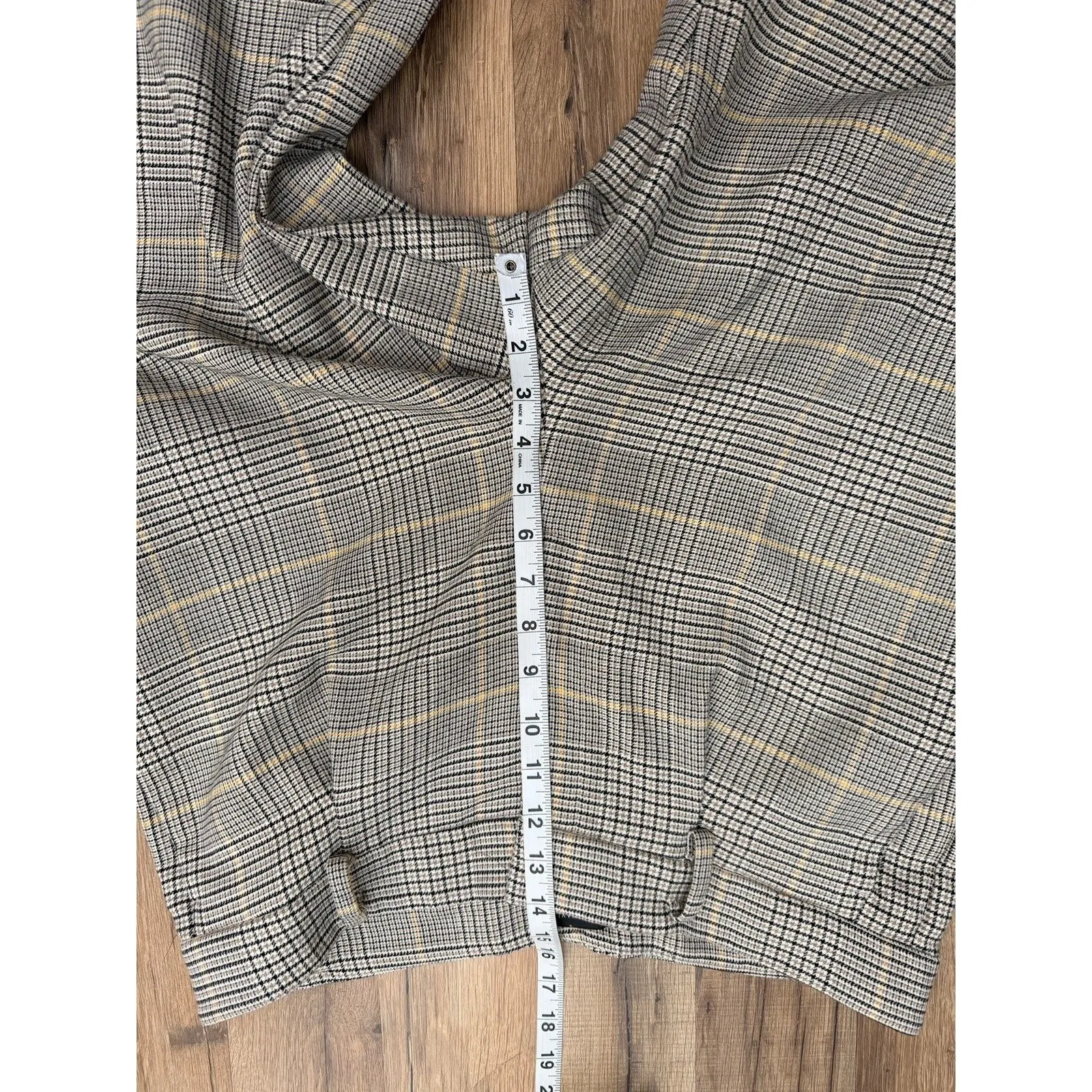 Ann Taylor Plaid Ankle Pants Women Size 14 Beige Black Career Stretch - Image 10