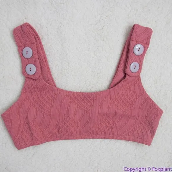 NEW Seea‎ x Free People Georgia bikini top flamingo pink, S Red - Image 3